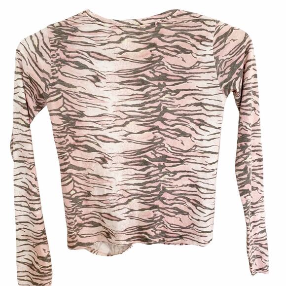 All Saints Tygers Carme Pink Tiger Stripe Cropped Tee Small - Picture 3 of 6